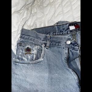 Vintage Tommy Hilfiger Jeans Unisex  34x32 Blue Straight Ripped Distressed